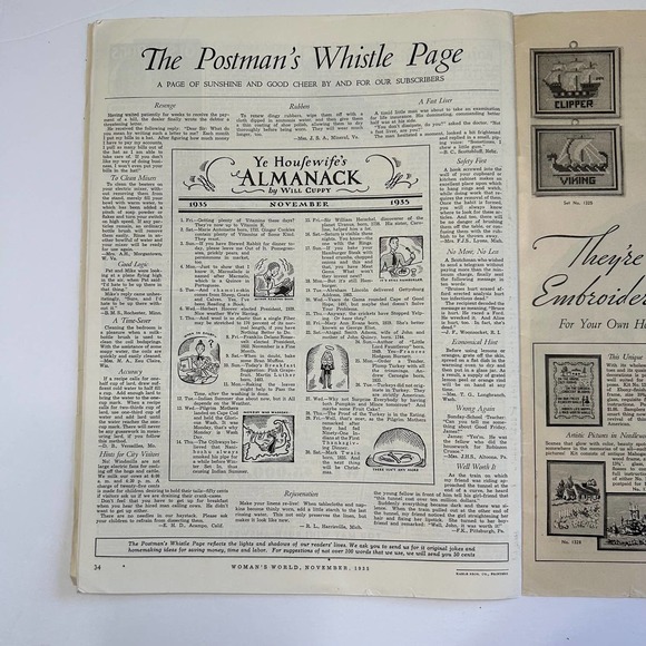 Vintage Woman's World Magazine November 1935 Advertising Ephemera - Picture 8 of 11
